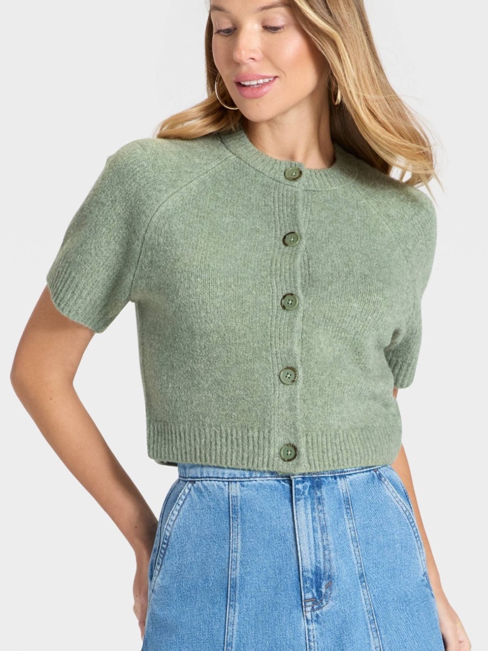 Universal Thread Button-Down Cardigan - Green L